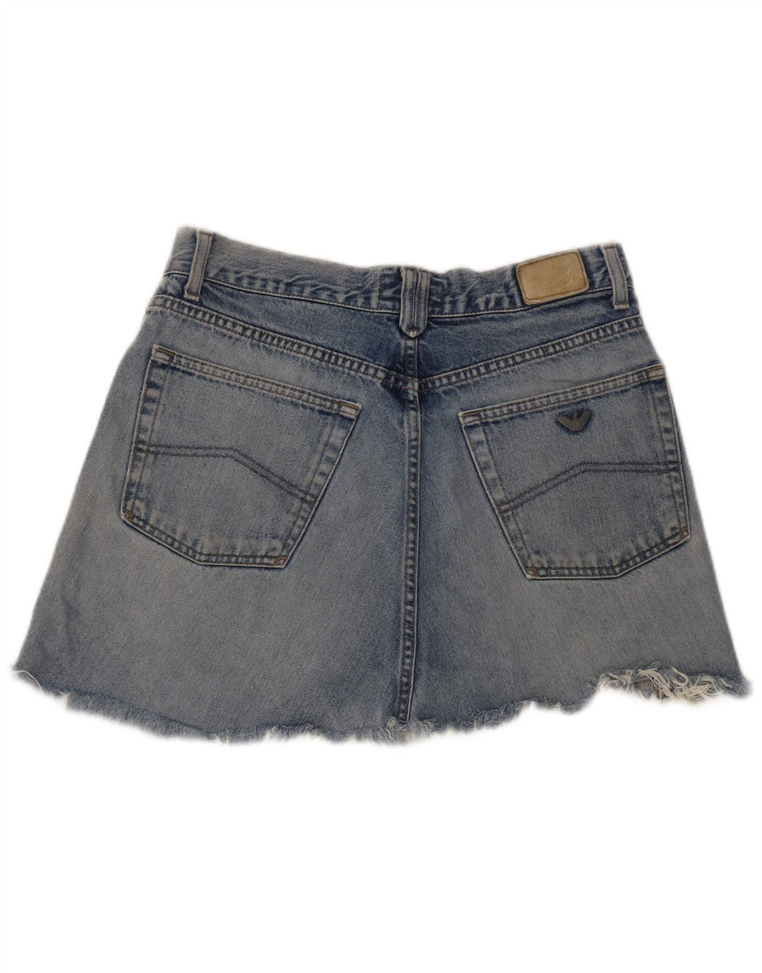 Mini gonna di jeans da donna Armani W30 blu medio