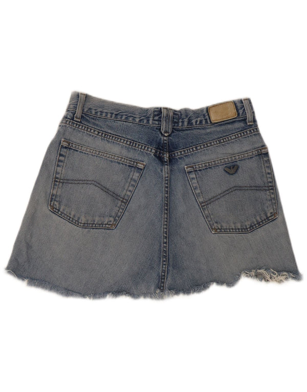 Mini gonna di jeans da donna Armani W30 blu medio