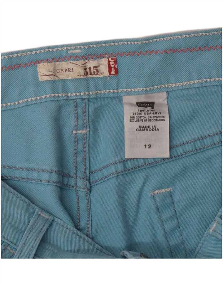 Levi's Donna 515 Capri Jeans US 12 Large W34 Blu Cotone Classico