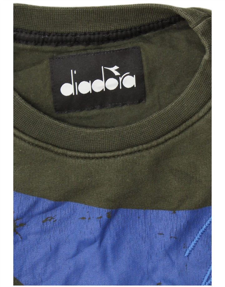 DIADORA Felpa con grafica da uomo Maglione piccolo Cachi