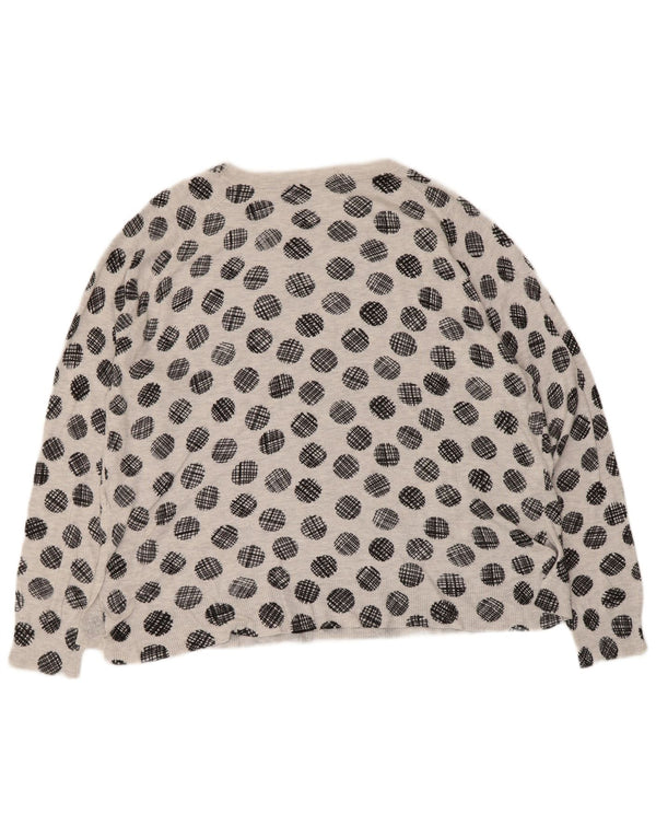 Maglione maglione con scollo a barca da donna Marks & Spencer UK 18 XL grigio a pois