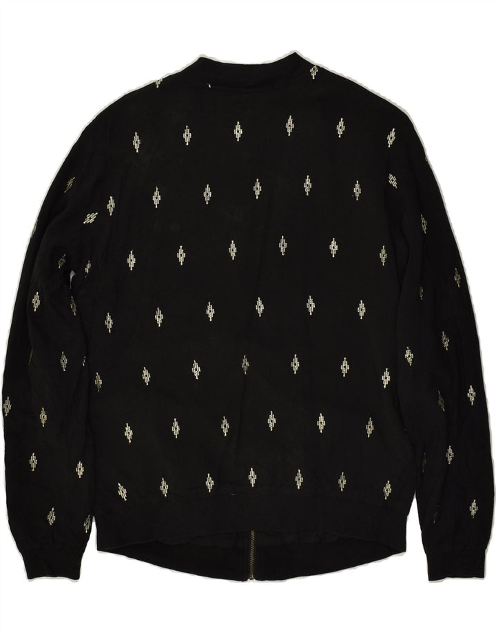 MOSSIMO Womens Bomber Jacket UK 10 Small Black Rayon | Vintage Mossimo | Thrift | Second-Hand Mossimo | Used Clothing | Messina Hembry 