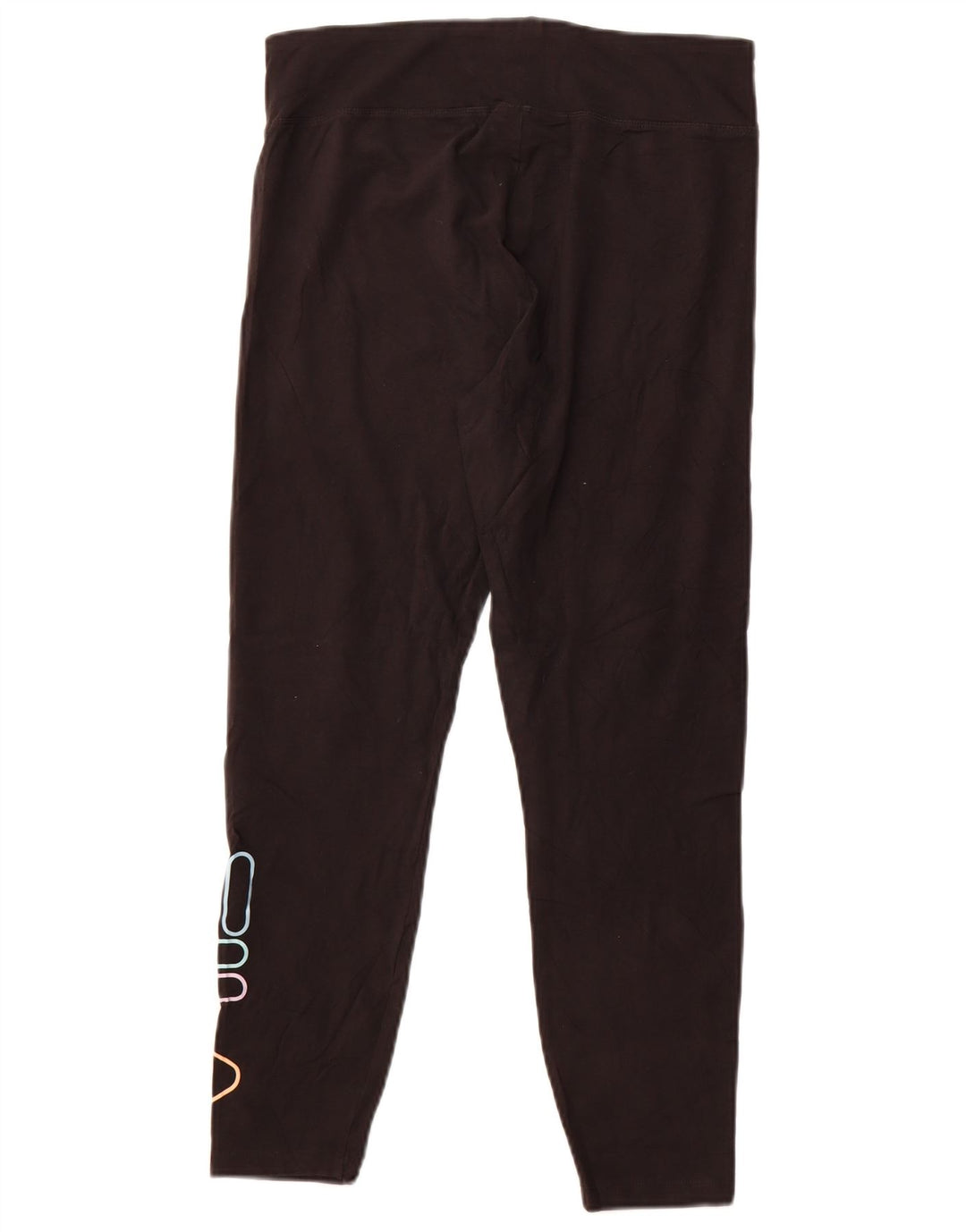 Leggings corti con grafica da donna Fila UK 14 grande cotone nero