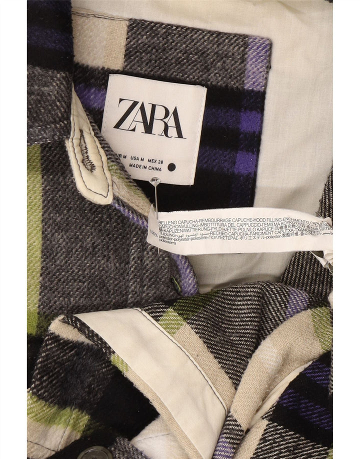 Abito chemisier oversize a maniche lunghe da donna Zara UK 14 medio multicolore