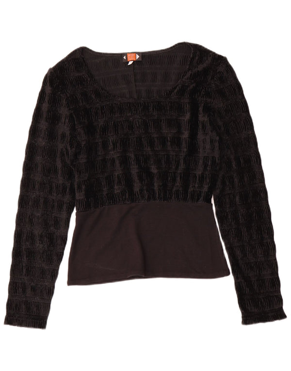 Camicetta vintage da donna Top UK 10 piccola nera