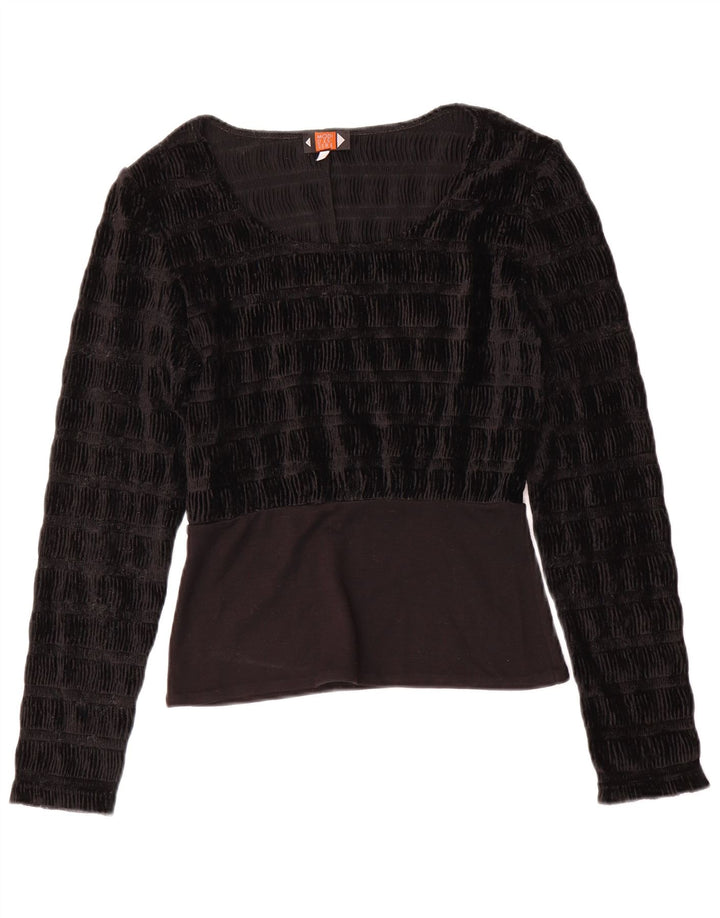Camicetta vintage da donna Top UK 10 piccola nera