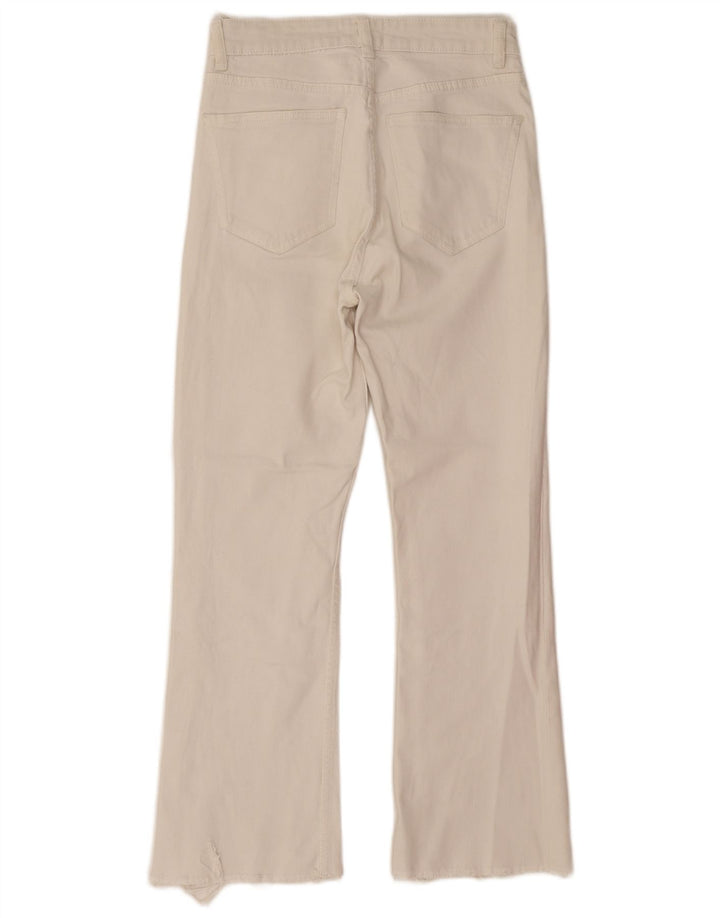 Jeans bootcut dritti da donna Zara EU 38 Small W28 L26 cotone bianco sporco