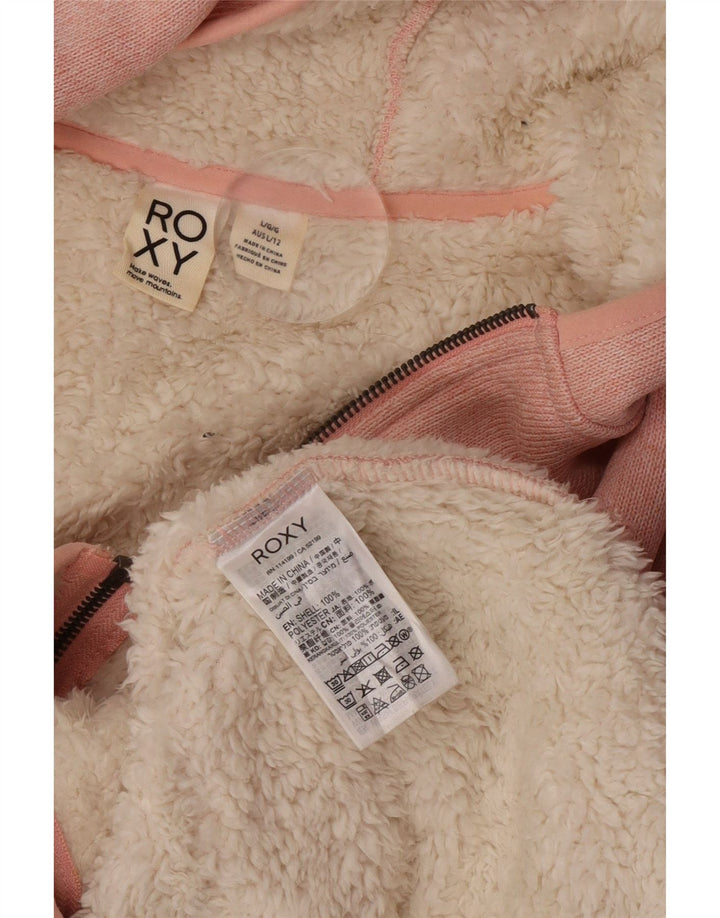 Maglione con cappuccio e zip Sherpa da donna Roxy UK 16 Grande poliestere rosa