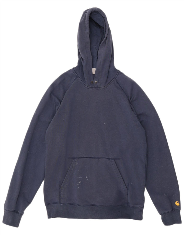Maglione con cappuccio da uomo Carhartt medio in cotone blu navy