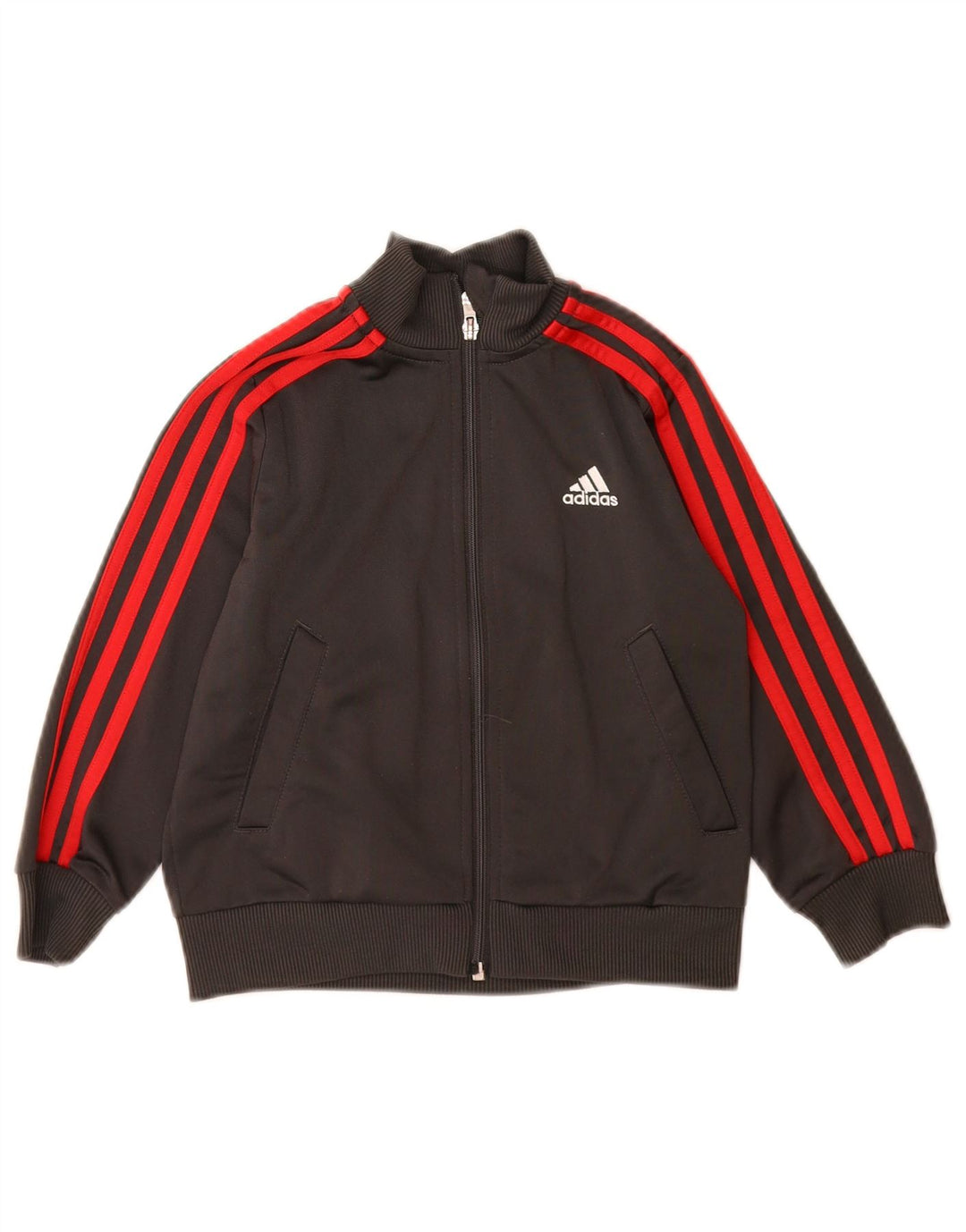 Giacca Top della tuta da ragazzo Adidas 4-5 anni in poliestere grigio