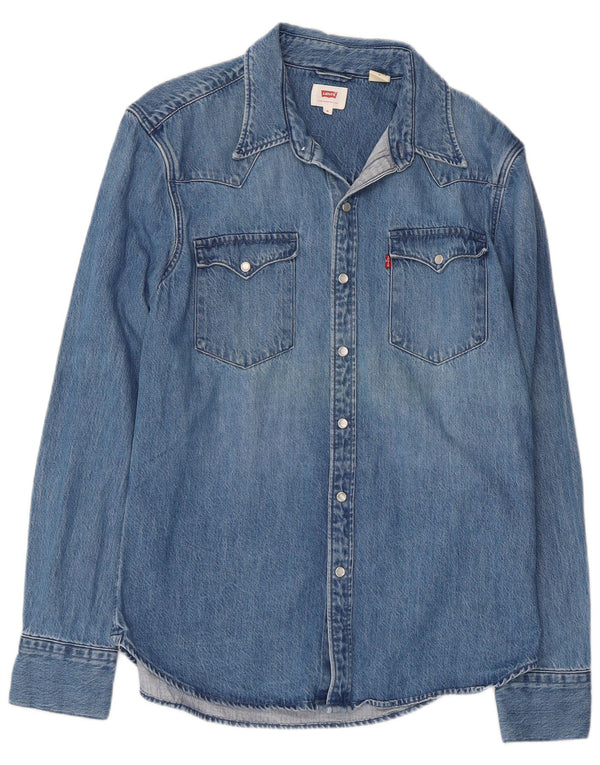 Camicia di jeans da uomo Levi's in cotone blu medio