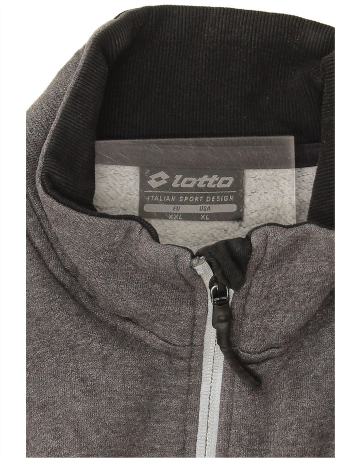 LOTTO Mens Tracksuit Top Jacket 2XL Grey Colourblock