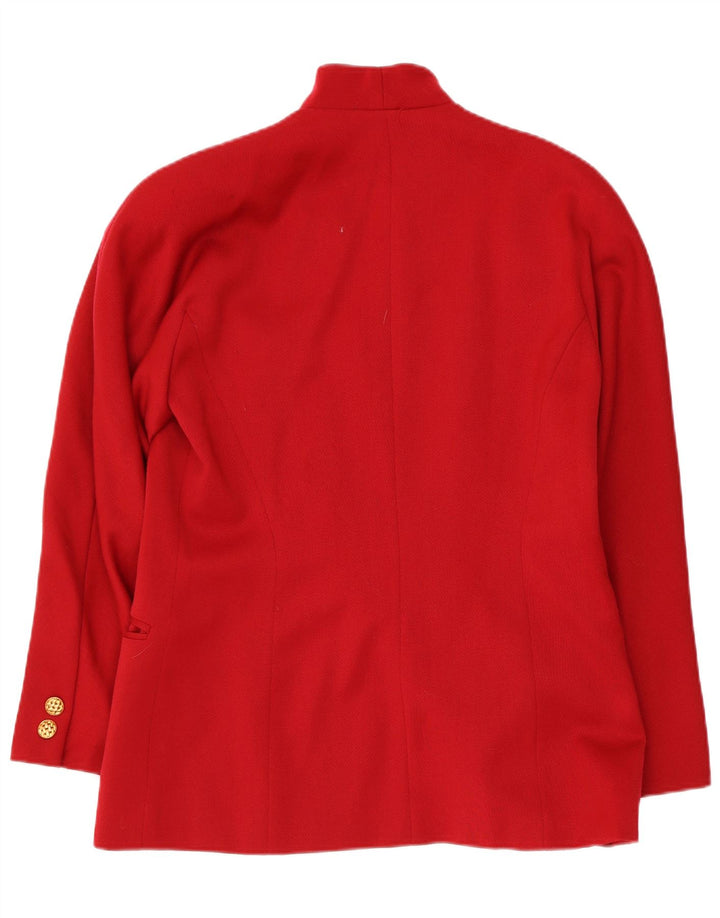 Giacca blazer vintage da donna a 2 bottoni IT 44 lana vergine rossa media