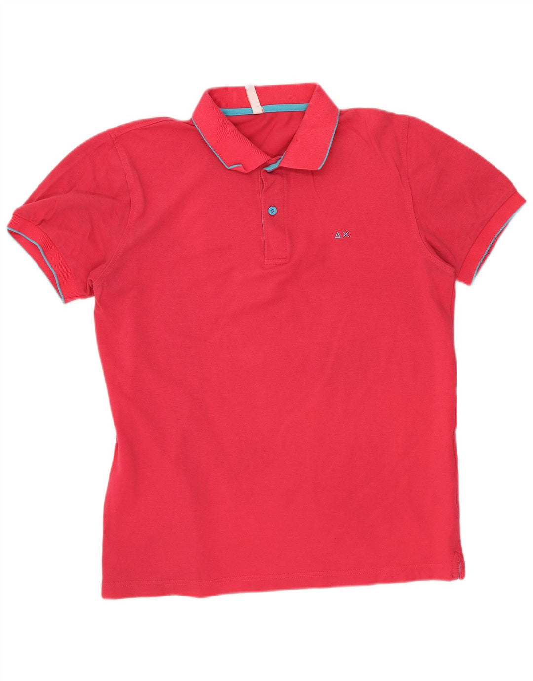 Polo da uomo Sun68 in cotone rosa medio