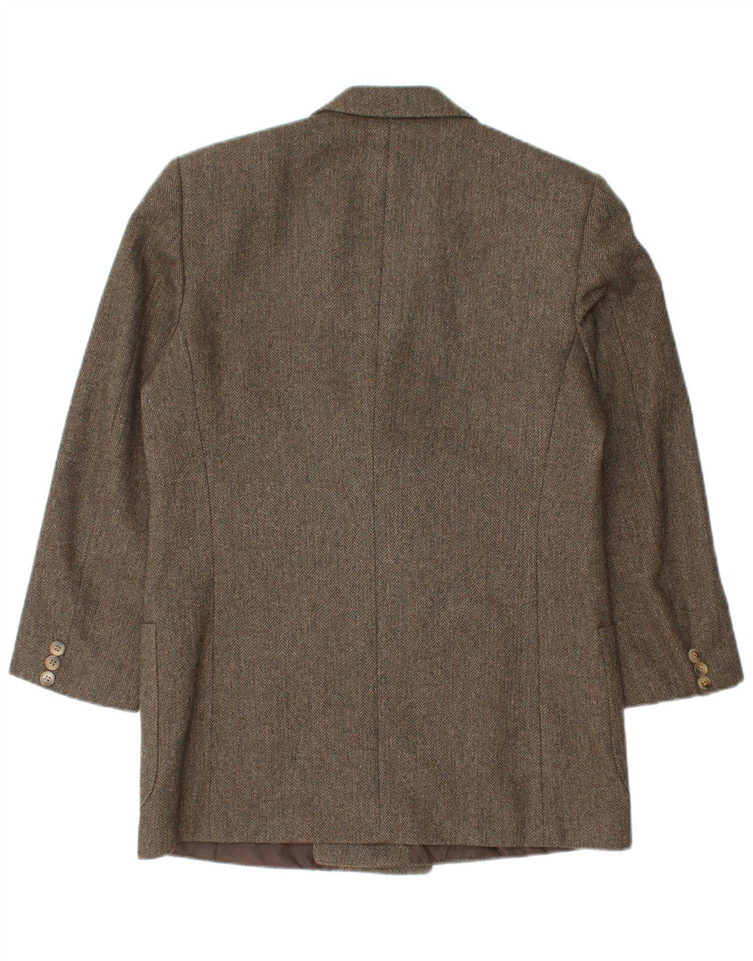 Giacca blazer doppiopetto vintage da uomo IT 48 verde medio a spina di pesce