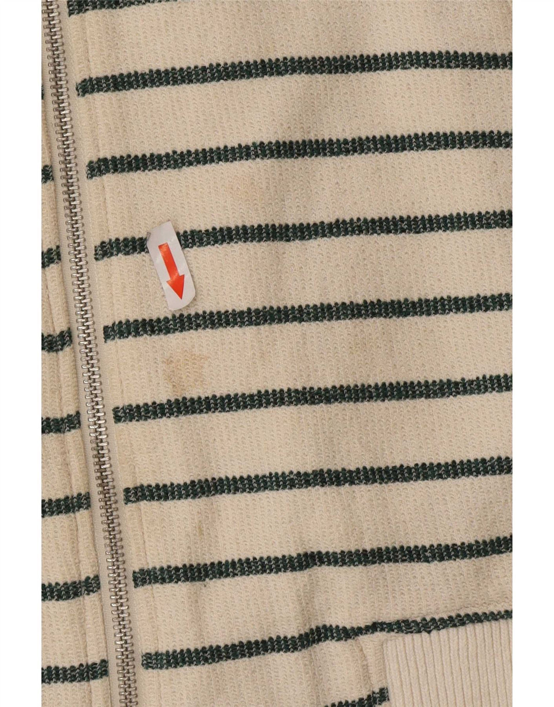 Maglione cardigan da uomo Zara in cotone a righe bianche medie