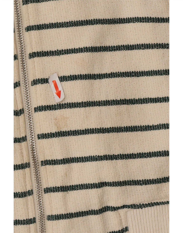 Maglione cardigan da uomo Zara in cotone a righe bianche medie