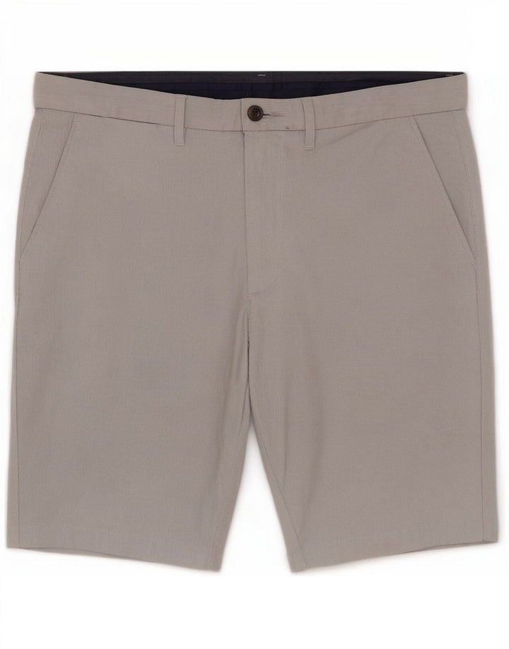 Pantaloncini chino da uomo Marks & Spencer W32 cotone gessato grigio medio