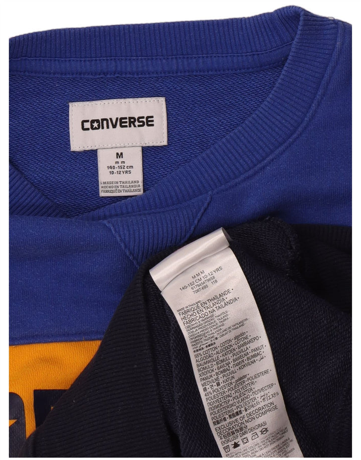 Felpa con grafica Converse per ragazzi, 10-11 anni, color block blu medio
