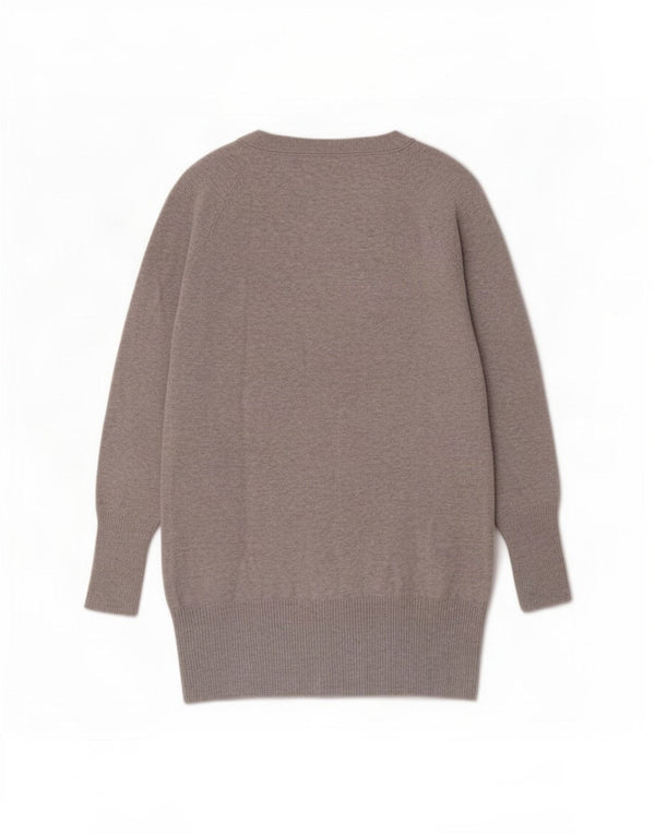 Maglione cardigan lungo da donna Zara UK 10 piccolo cotone grigio