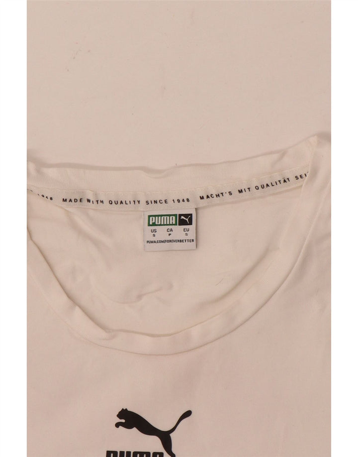 T-shirt grafica corta da donna Puma UK 8 piccola bianca