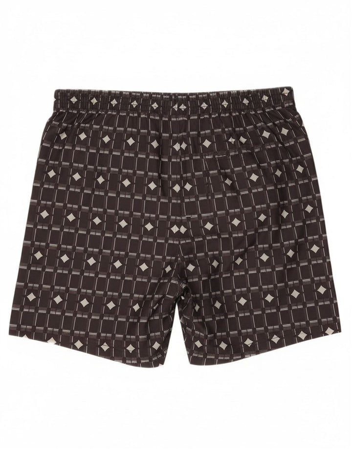 Pantaloncini da bagno da uomo Nike Large in poliestere geometrico marrone