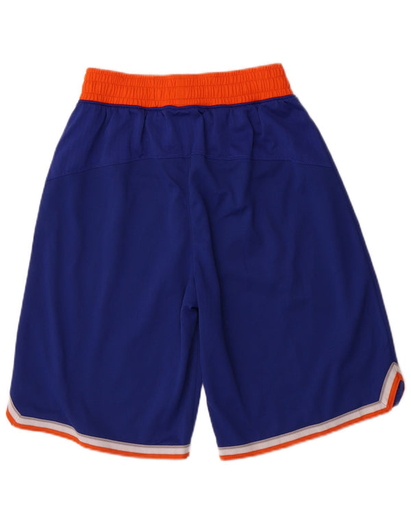 Pantaloncini sportivi Adidas da uomo New York Knicks piccoli in poliestere color block blu