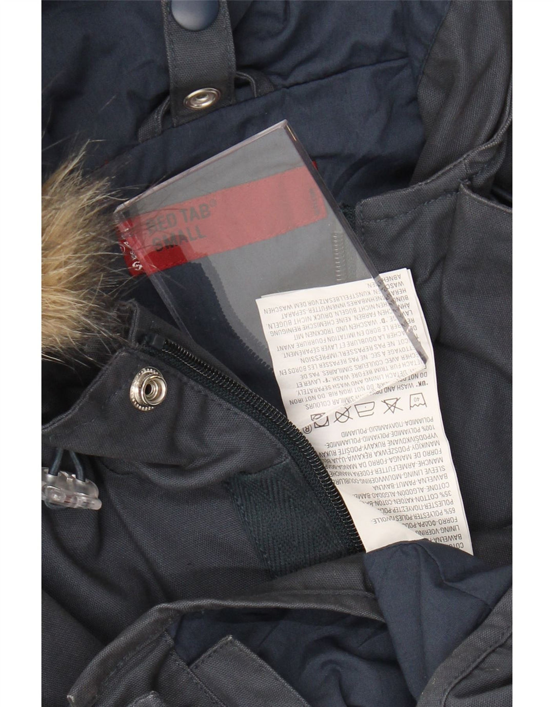 Giacca parka con cappuccio da uomo Levi's UK 36 piccola in cotone blu navy
