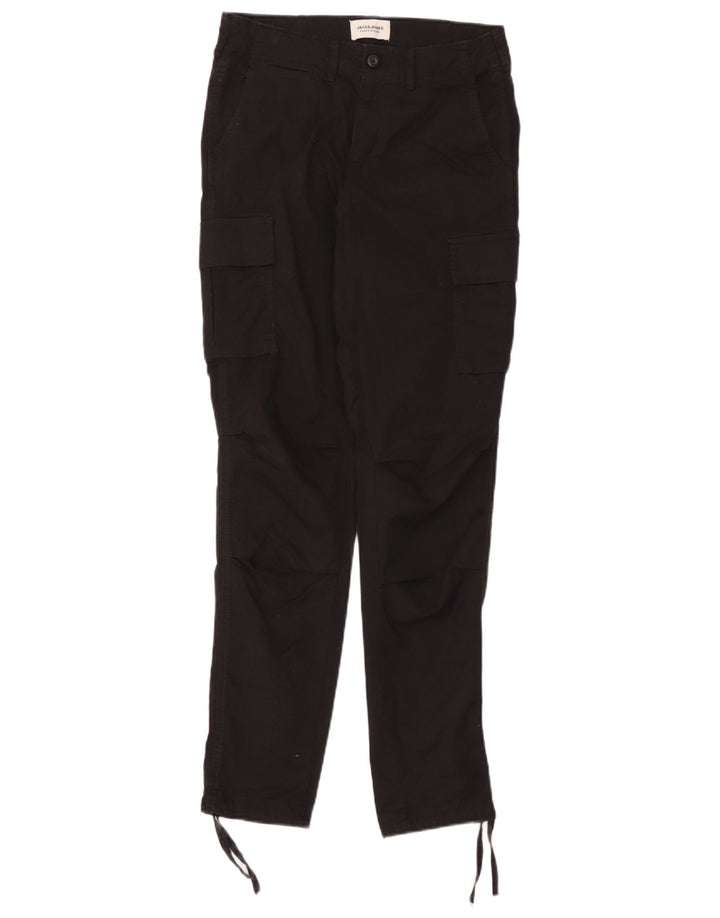 Pantaloni cargo slim da uomo Jack & Jones W28 L32 cotone nero