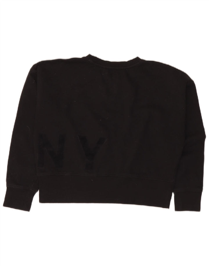 Felpa da donna con grafica corta oversize Dkny, taglia UK 10, piccola, nera