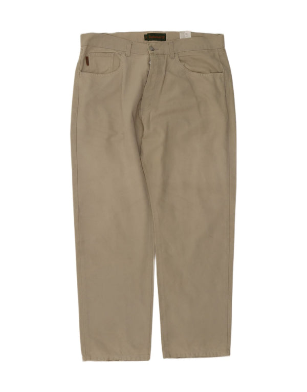 Pantaloni casual dritti da uomo Timberland W38 L30 in cotone beige