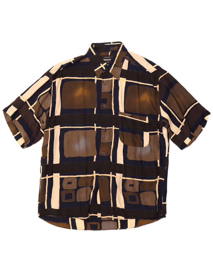 Tipo' S Camicia a maniche corte da uomo in viscosa geometrica multicolore media