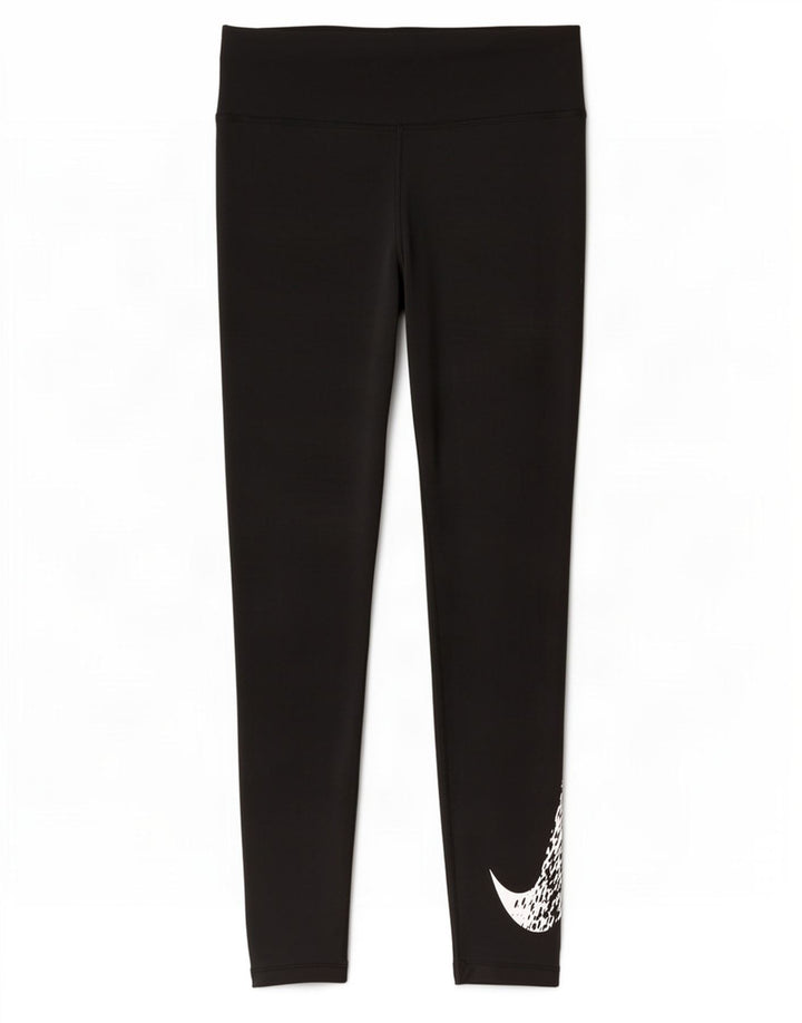 Leggings grafici Nike Dri Fit da donna UK 12 medio nero poliestere