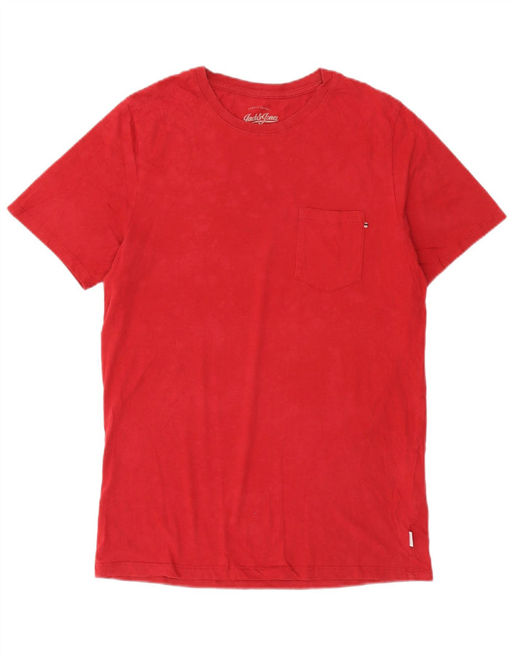 T-shirt da uomo slim fit Jack & Jones in cotone rosso medio