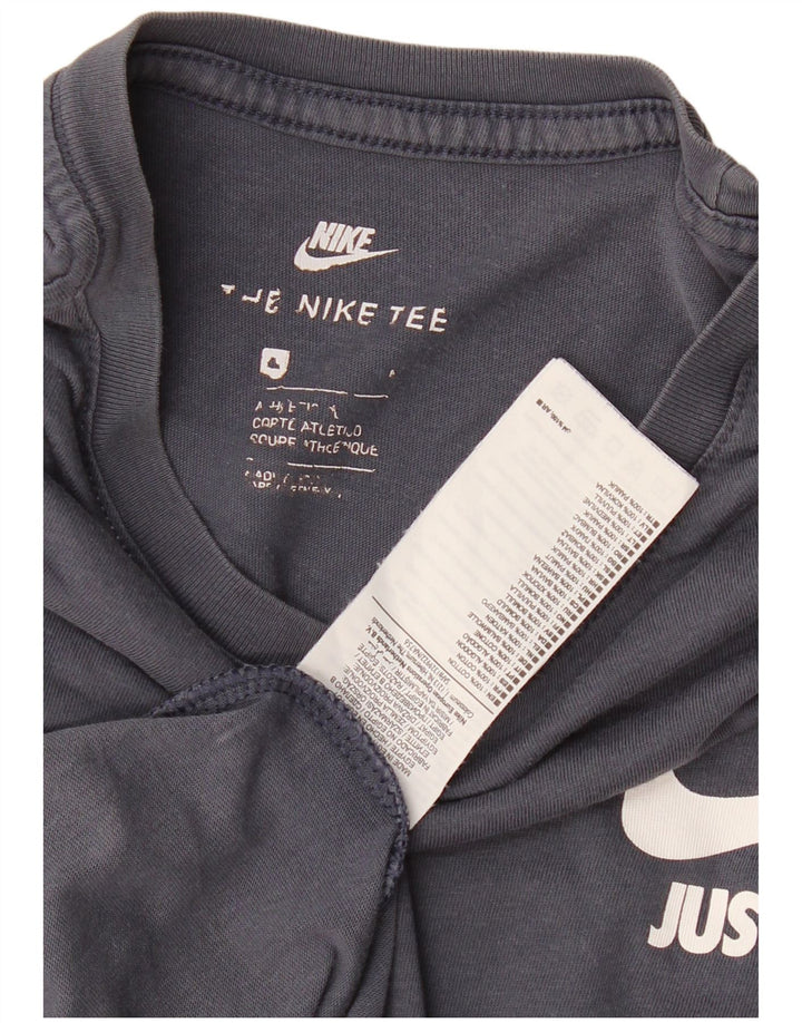 T-shirt grafica da uomo Nike Top Large in cotone blu navy