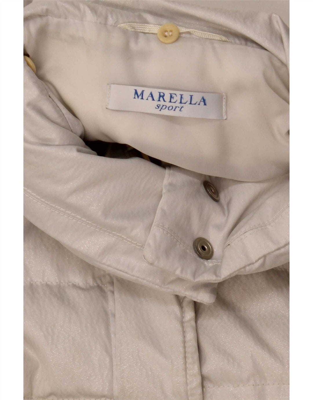 Cappotto imbottito da donna Marella UK 12 Poliestere bianco medio