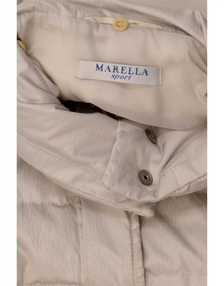 Cappotto imbottito da donna Marella UK 12 Poliestere bianco medio