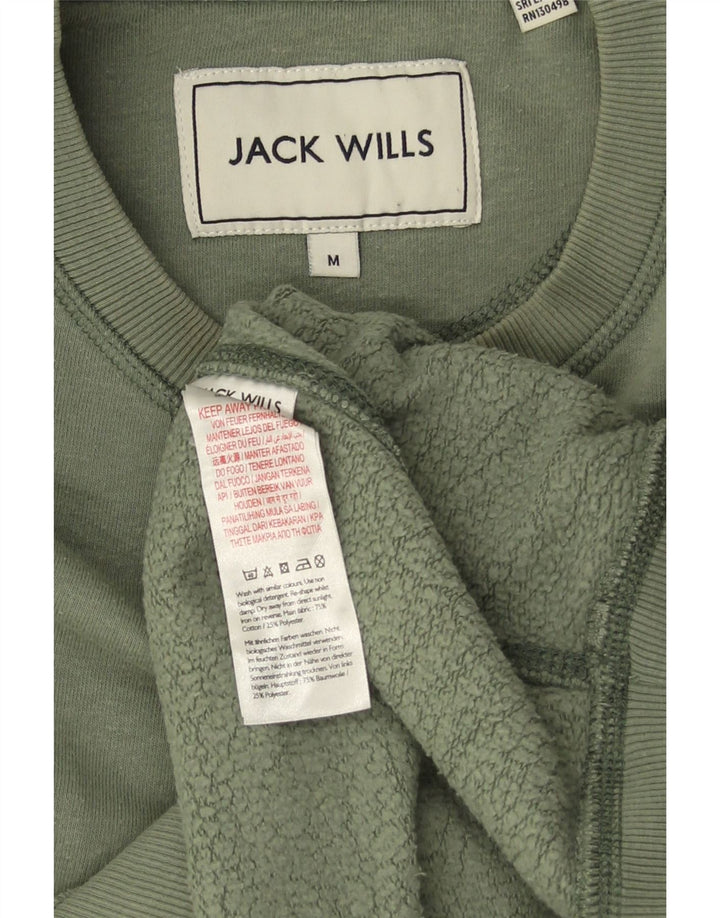 JACK WILLS Felpa da uomo Maglione medio cotone kaki