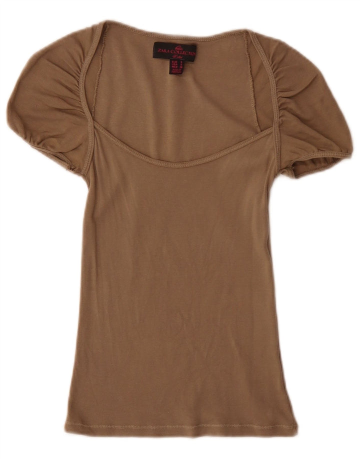 Camicetta Zara Donna Top UK 8 Small Grigia