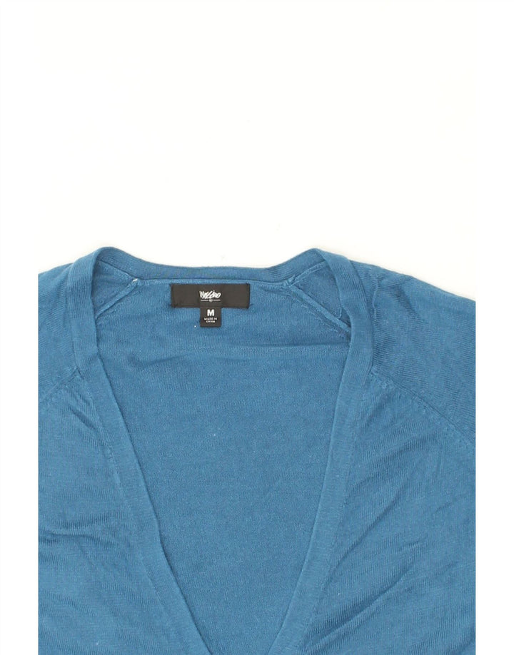 MOSSIMO Womens Cardigan Sweater UK 14 Medium Blue Nylon Vintage Mossimo and Second-Hand Mossimo from Messina Hembry 