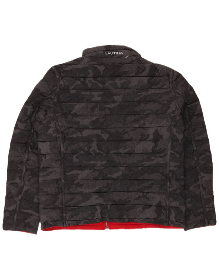 Giacca imbottita reversibile da uomo NAUTICA UK 40 grande mimetica nera