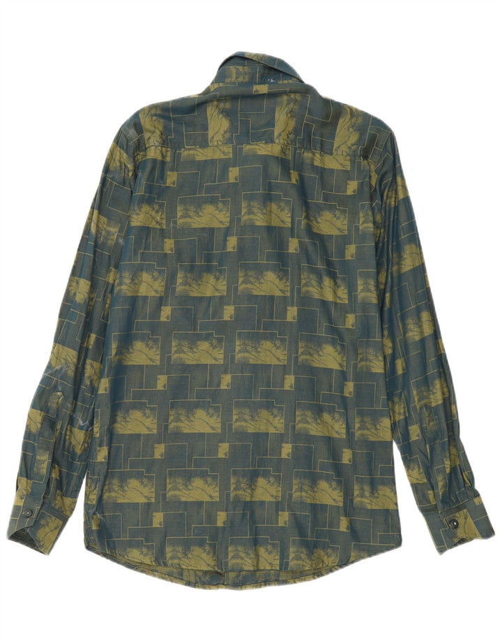 Camicia da uomo VINTAGE grande verde geometrica
