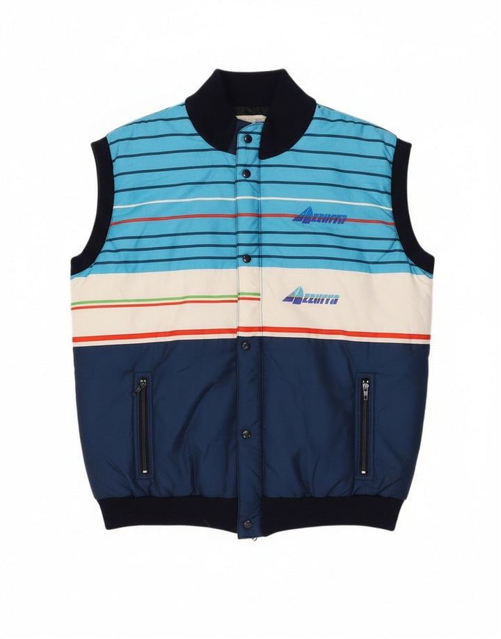 Gilet imbottito da uomo Azzurra UK 40 Large Blu Navy Colorblock