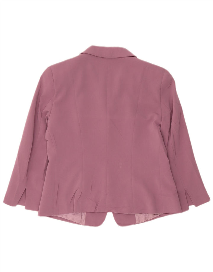 Giacca blazer da donna Max Mara a 2 bottoni con maniche a 3/4 UK 16 grande rosa