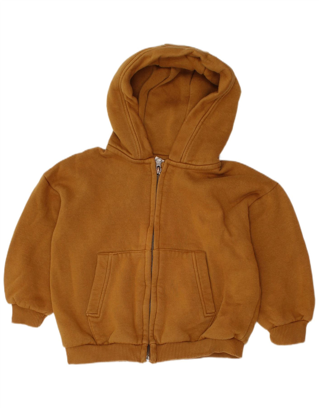 Maglione con cappuccio e zip ZARA per bambini 3-4 anni in cotone marrone