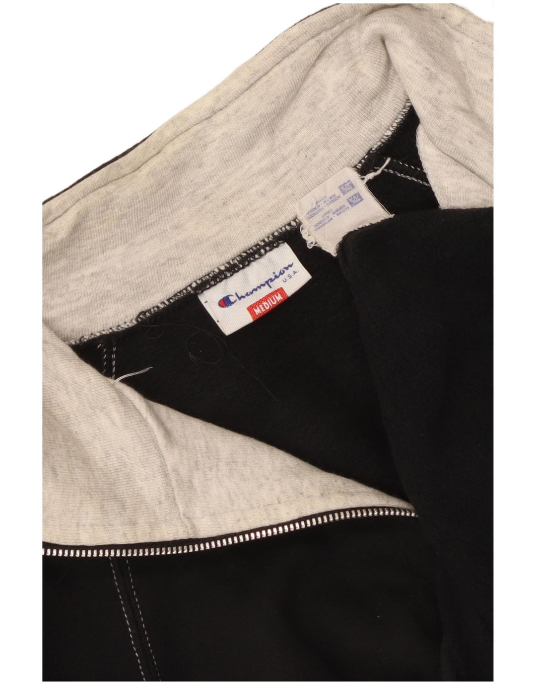 Felpa Champion da uomo con grafica con zip e collo, maglione, cotone nero medio