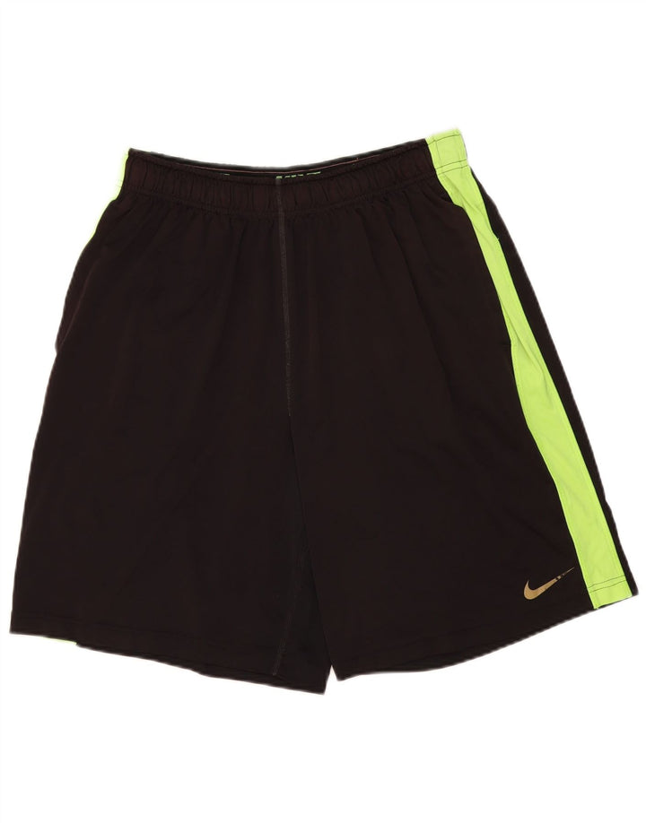 Pantaloncini sportivi Nike Dri Fit da uomo, grandi, in poliestere color block nero