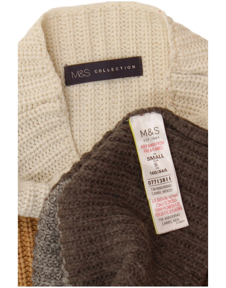 Maglione maglione a collo alto da donna Marks & Spencer UK 10 piccolo multicolore