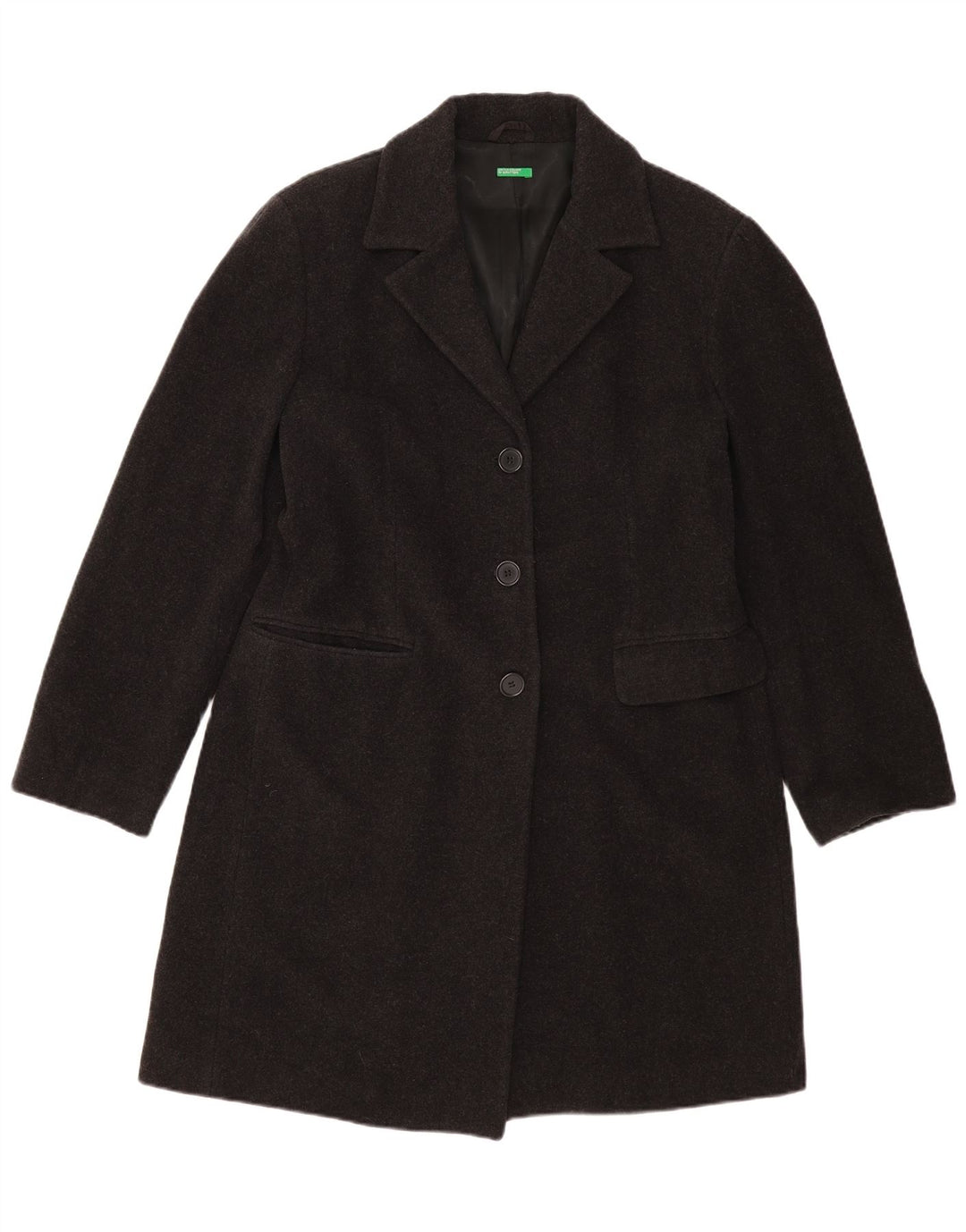 Cappotto Donna BENETTON IT 48 XL Nero Lana