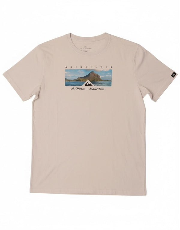 T-shirt grafica da uomo Quiksilver Top grande in cotone bianco